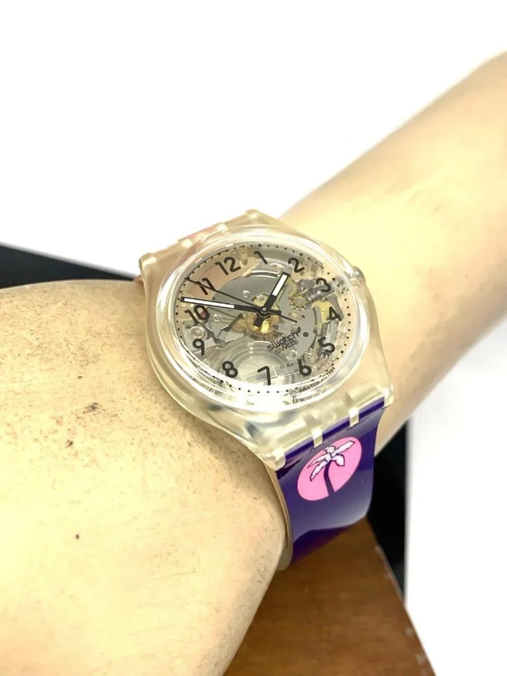 Swatch Unisex Watch GK209C Miami Swiss Quartz Pink Blue Rubber Vintage 1994 34mm